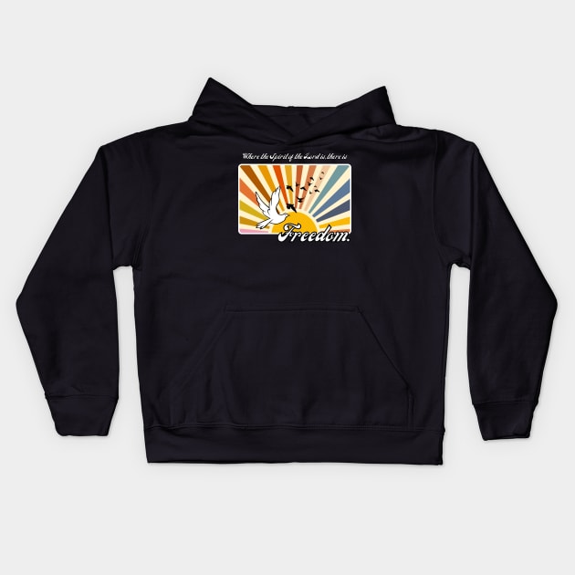 Where the Spirit of the Lord is - alt. colorway Kids Hoodie by threadsjam
